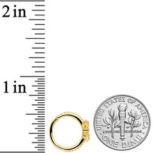 将图片加载到图库查看器，16G 3/8 Clear CZ Gem Gold Tone Bow Hinged Segment Ring

