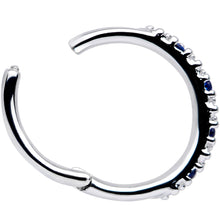 Load image into Gallery viewer, 16G 3/8 Blue CZ Gem Zig Zag Hinged Segment Ring
