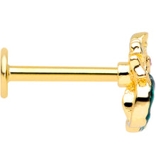 Load image into Gallery viewer, 16G 5/16 Gold Tone Green Mermaid Labret Monroe Tragus
