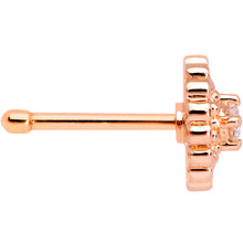 Load image into Gallery viewer, 20G 5/16 Clear CZ Gem Rose Gold Tone Heart Love Nose Bone
