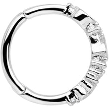 将图片加载到图库查看器，16G 3/8 Clear CZ Gem Tears Hearts Hinged Segment Ring
