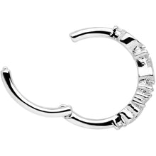 将图片加载到图库查看器，16G 3/8 Clear CZ Gem Tears Hearts Hinged Segment Ring
