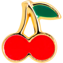 Load image into Gallery viewer, 16G 1/4 Gold Tone Charming Cherries Cartilage Tragus
