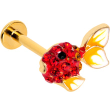 Load image into Gallery viewer, 16G 5/16 Red Gem Gold Tone Blowfish Labret Monroe Tragus
