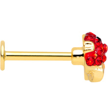 Load image into Gallery viewer, 16G 5/16 Red Gem Gold Tone Blowfish Labret Monroe Tragus
