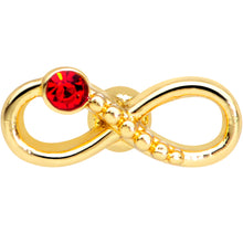 Load image into Gallery viewer, 16G 5/16 Red Gem Gold Tone Infinity Love Labret Monroe Tragus
