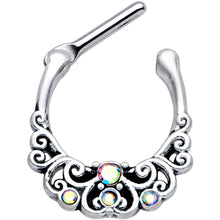 将图片加载到图库查看器，16G 3/8 Aurora Gem Scrolling Hearts Cartilage Clicker
