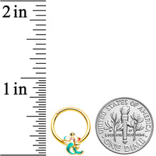 Load image into Gallery viewer, 16G 3/8 Gold Tone Green Mermaid Septum Ring
