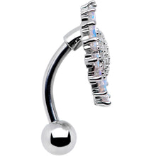 Load image into Gallery viewer, Clear Aurora CZ Gem Sunflower Belly Ring
