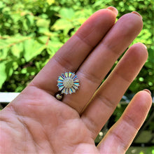 Load image into Gallery viewer, Clear Aurora CZ Gem Sunflower Belly Ring
