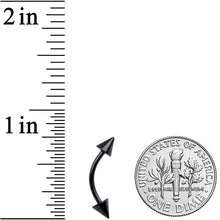 Load image into Gallery viewer, 16G 3/8 Black Anodized Cone End Curved Eyebrow Ring
