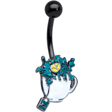 Load image into Gallery viewer, Black Creepy Halloween Tea Belly Ring
