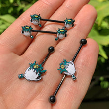Load image into Gallery viewer, Black Creepy Halloween Tea Belly Ring

