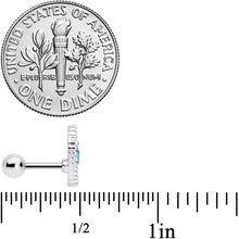Load image into Gallery viewer, 16G 1/4 Aqua Gem Alien Cartilage Tragus
