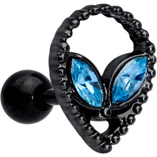 Load image into Gallery viewer, 16G 1/4 Aqua Gem Black Alien Cartilage Tragus
