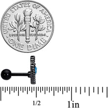Load image into Gallery viewer, 16G 1/4 Aqua Gem Black Alien Cartilage Tragus

