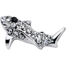 Load image into Gallery viewer, 16G 1/4 Clear Black Gem Shark Cartilage Tragus Earring
