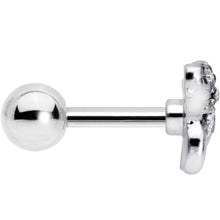 Load image into Gallery viewer, 16G 1/4 Clear Black Gem Shark Cartilage Tragus Earring
