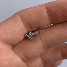 Load image into Gallery viewer, 16G 1/4 Clear Black Gem Shark Cartilage Tragus Earring
