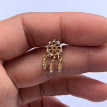 Load image into Gallery viewer, 16G 1/4 Aurora CZ Gold Tone Dreamcatcher Feather Dangle Cartilage
