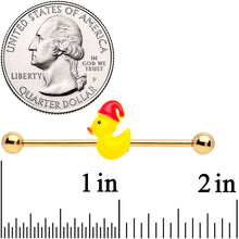 Load image into Gallery viewer, 14G Gold Tone Sleepy Duck Industrial Barbell 38mm
