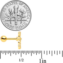 Load image into Gallery viewer, 16G 1/4 Clear Gem Gold Tone Teddy Bear Cartilage Tragus
