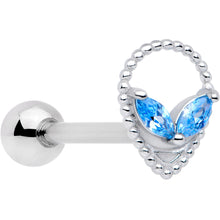 将图片加载到图库查看器，Aqua Gem Alien Barbell Tongue Ring
