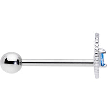 将图片加载到图库查看器，Aqua Gem Alien Barbell Tongue Ring
