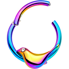 Load image into Gallery viewer, 16G 3/8 Clear Gem Rainbow Bird Septum Ring

