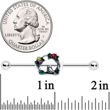 Load image into Gallery viewer, 14G Red Yellow Flower Swing Bird Industrial Barbell 38mm
