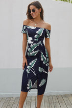 Load image into Gallery viewer, Charming Printed Off-Shoulder Midi Dress with Slit Classy &amp; Feminine Look
