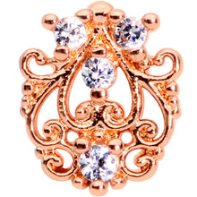 Load image into Gallery viewer, 16G 5/16 Clear CZ Gem Rose Gold Tone Elegant Labret Monroe Tragus
