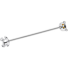 Load image into Gallery viewer, 14G Yellow Gem Teddy Bear Industrial Barbell 38mm
