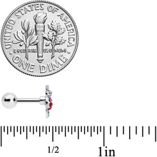 Load image into Gallery viewer, 16G 1/4 Red Pink Gem Hummingbird Cartilage Tragus Earring
