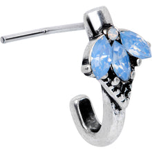 Load image into Gallery viewer, 20G 5/16 Blue Faux Opal L Shaped Faux Hoop Nose Ring

