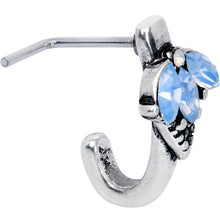 Load image into Gallery viewer, 20G 5/16 Blue Faux Opal L Shaped Faux Hoop Nose Ring
