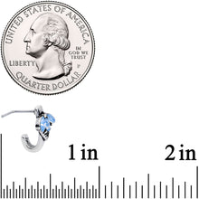 Load image into Gallery viewer, 20G 5/16 Blue Faux Opal L Shaped Faux Hoop Nose Ring
