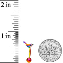 Load image into Gallery viewer, 16G 5/16 Clear Gem Rainbow Bird Curved Eyebrow Ring
