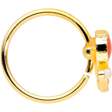 Load image into Gallery viewer, 20G 5/16 Green Gem Gold Tone Perched Bird Nose Hoop
