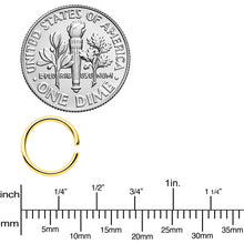 Load image into Gallery viewer, 18G 5/16 Gold Tone Anodized Seamless Circular Ring Set of 12

