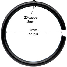 Load image into Gallery viewer, 20G 5/16 Black Anodized Seamless Circular Ring Set of 12
