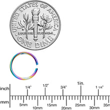 Load image into Gallery viewer, 20G 5/16 Rainbow Anodized Seamless Nose Hoop Set of 12
