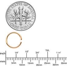 Load image into Gallery viewer, 18G 5/16 Rose Gold Tone Anodized Seamless Circular Ring Set of 12
