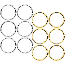 将图片加载到图库查看器，20G 5/16 Steel Gold Tone Anodized Seamless Circular Ring Set of 12
