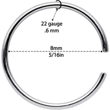 Load image into Gallery viewer, 22G 5/16 Steel Black Anodized Seamless Circular Ring Set of 12
