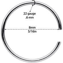 Load image into Gallery viewer, 22G 5/16 Steel Rose Gold Tone Anodized Seamless Circular Ring Set of 12
