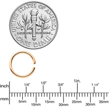 Load image into Gallery viewer, 18G 5/16 Steel Rose Gold Tone Anodized Seamless Circular Ring Set of 12

