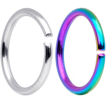 Load image into Gallery viewer, 18G 5/16 Steel Rainbow Anodized Seamless Circular Ring Set of 12
