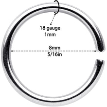 Load image into Gallery viewer, 18G 5/16 Steel Rainbow Anodized Seamless Circular Ring Set of 12
