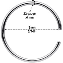 Load image into Gallery viewer, 22G 5/16 Blue Anodized Steel Seamless Nose Hoop Set of 12
